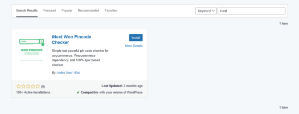 iNext Woo Pincode Checker - Screenshot